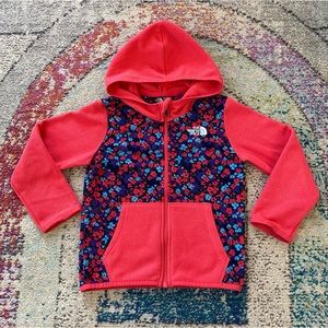 The North Face Floral Color Block Glacier Fleece Full-zip Hoodie 4T